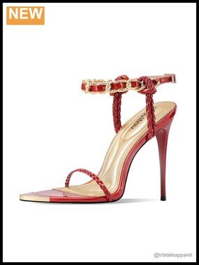 Women Strappy Open Toe Stiletto High Heel Sandals
